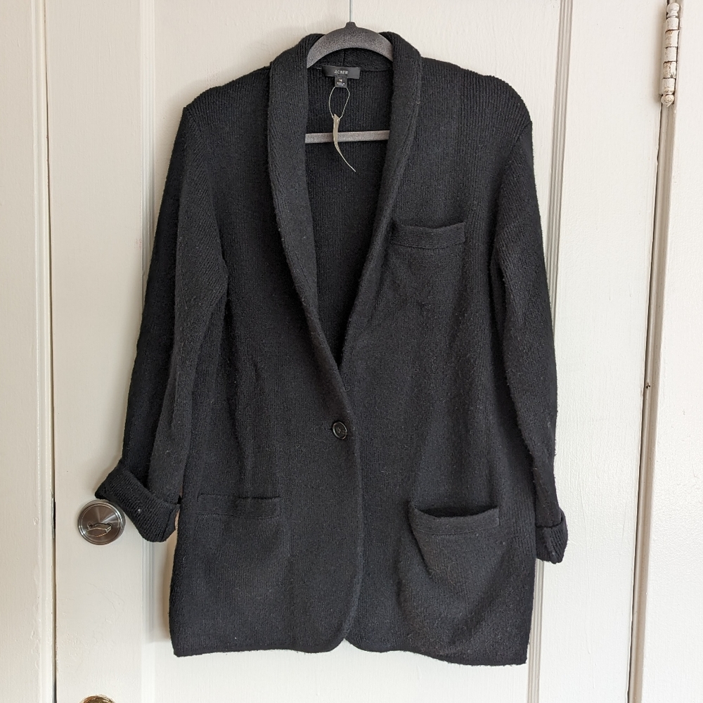 JCrew medium oversized sweater cardigan blazer black